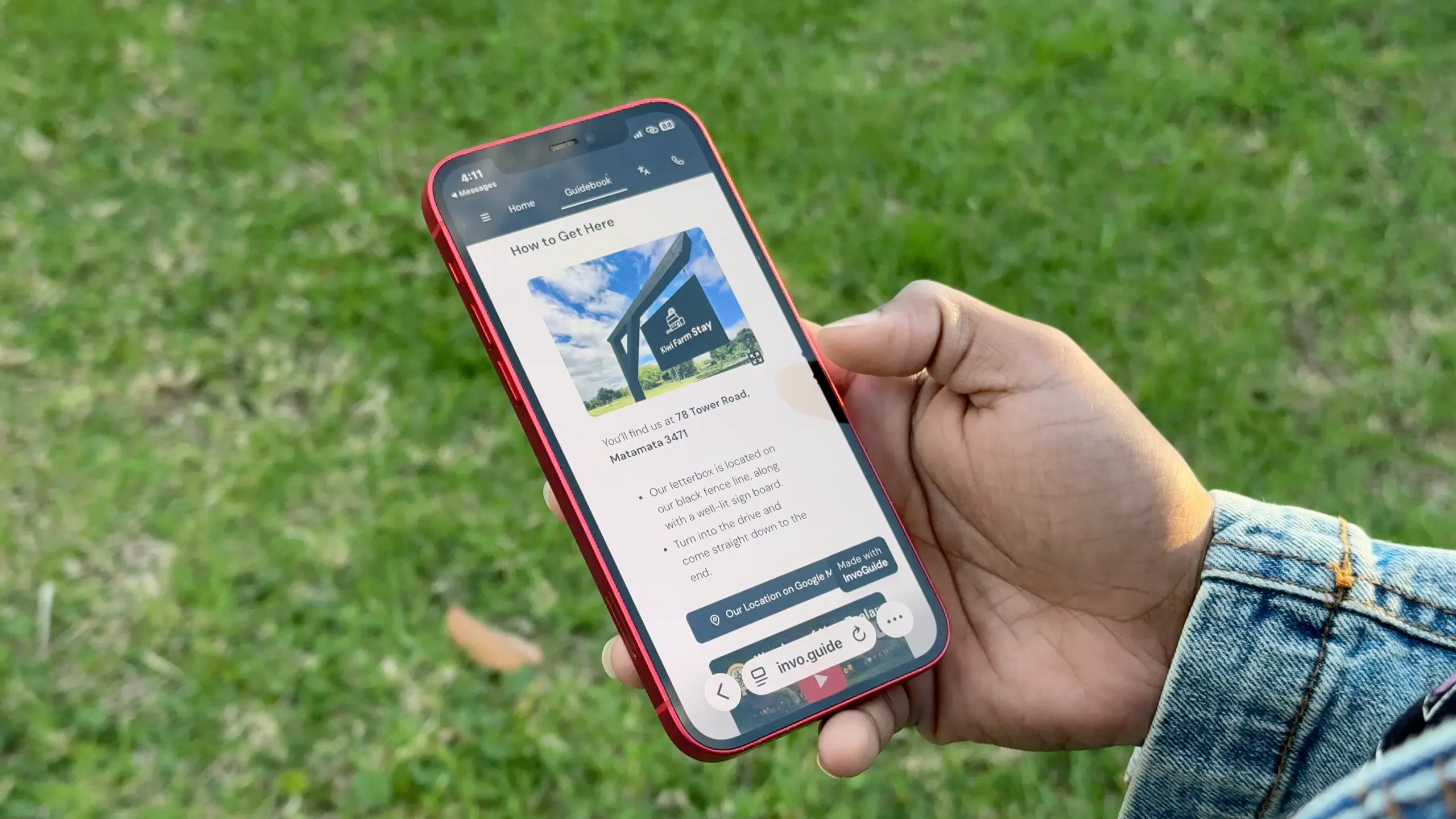 A host viewing a digital guidebook on a mobile