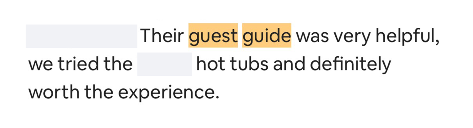 Guest review screenshot