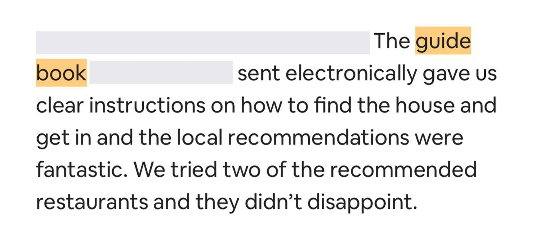 Guest review screenshot