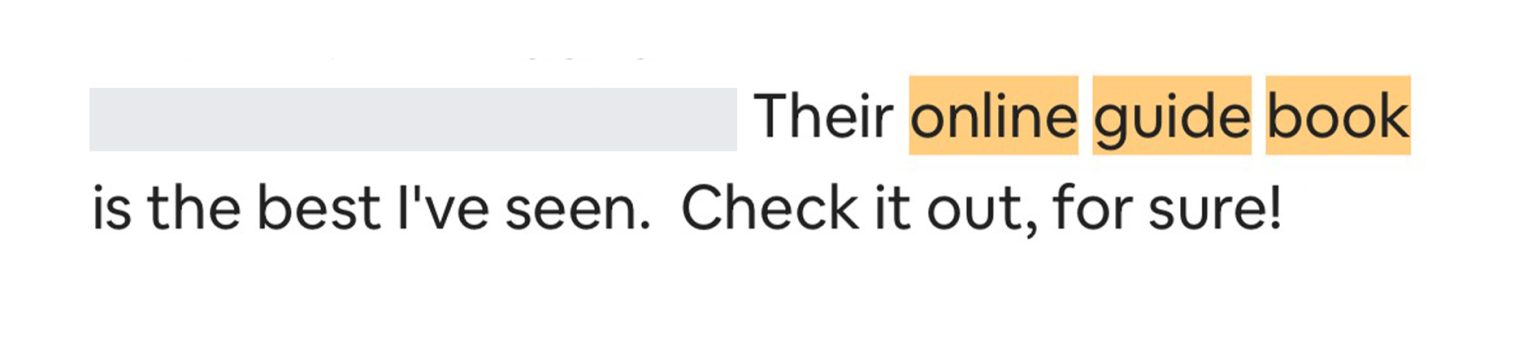 Guest review screenshot